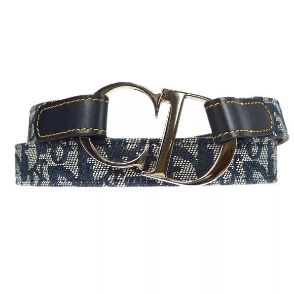 Christian Dior Trotter Belt Navy